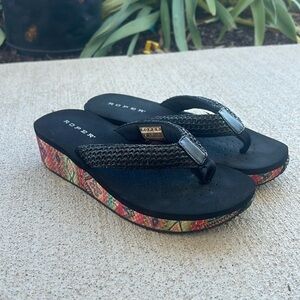Roper -  Kyra wedge platform “quilt” sandal